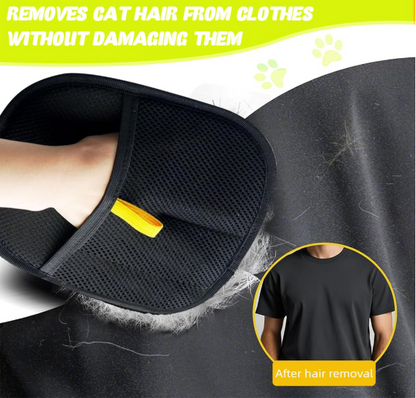Pet Hair Removal & Grooming Mitt for Dogs & Cats