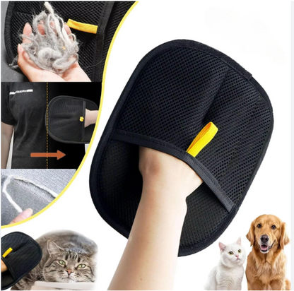Pet Hair Removal & Grooming Mitt for Dogs & Cats